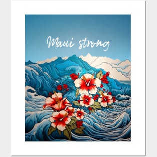 Maui Hawaii: Maui Strong on a Dark Background Posters and Art